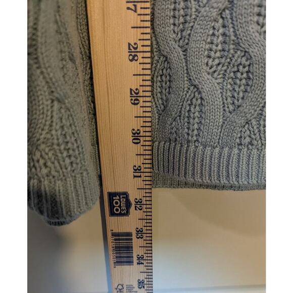 NWT Sonoma Womens XXL Cable Knit Crew Neck Sweater Tunic Seafoam Blue - Picture 5 of 10
